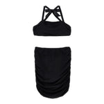 Philosophy Completo 2 Pezzi Top-Gonna Tinta Unita per Bambina I1E500 NERO PHILOSOPHY 