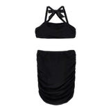 Philosophy Completo 2 Pezzi Top-Gonna Tinta Unita per Bambina I1E500 NERO PHILOSOPHY 