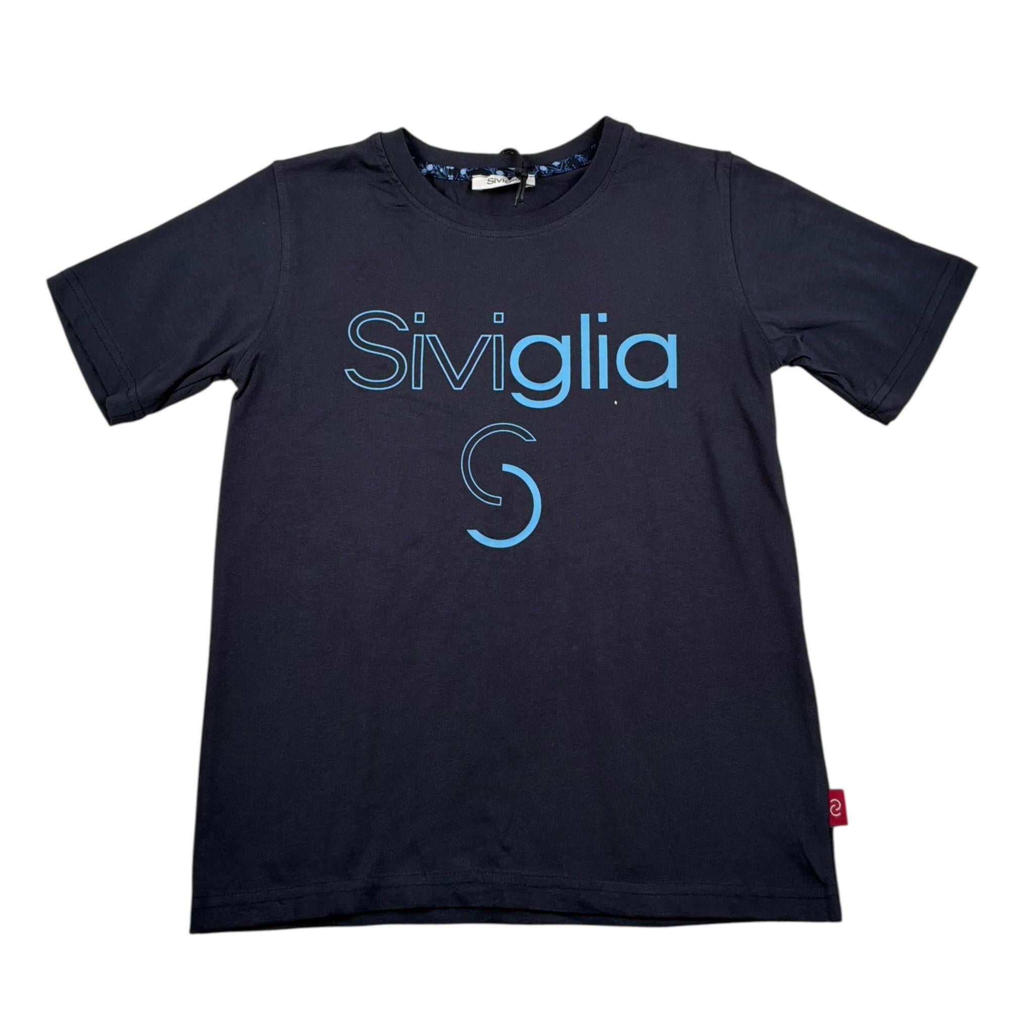 Siviglia T-Shirt Girocollo Tinta Unita con Stampa per Bambino SVJTS17206 BLU SIVIGLIA 
