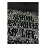 John Richmond T-Shirt Girocollo Tinta Unita con Brillantini per Bambina RGP26065TS NERO JOHN RICHMOND 