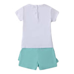 Sarabanda Completo 2 Pezzi T-Shirt-Short  per Bambina 0B253XX BIANCO/AZZURRO SARABANDA 