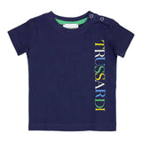 Trussardi T-Shirt Girocollo Tinta Unita con Logo per Neonato TIP24069TSX BLU TRUSSARDI 