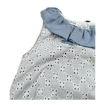 Juliana Pagliaccetto Giromanica Tinta Unita In Pizzo Sangallo per Neonata 25178 BIANCO/BLU JULIANA 