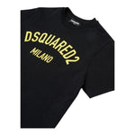 DSQUARED2 t-shirt girocollo tinta unita con stampa Nero per Bambino DQ1983X NERO DSQUARED2 