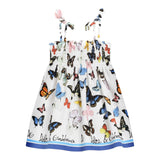 Dolce & Gabbana Abito Bretelline Tinta Unita Stampa Fantasia per Bambina L54DE0 BIANCO DOLCE & GABBANA 