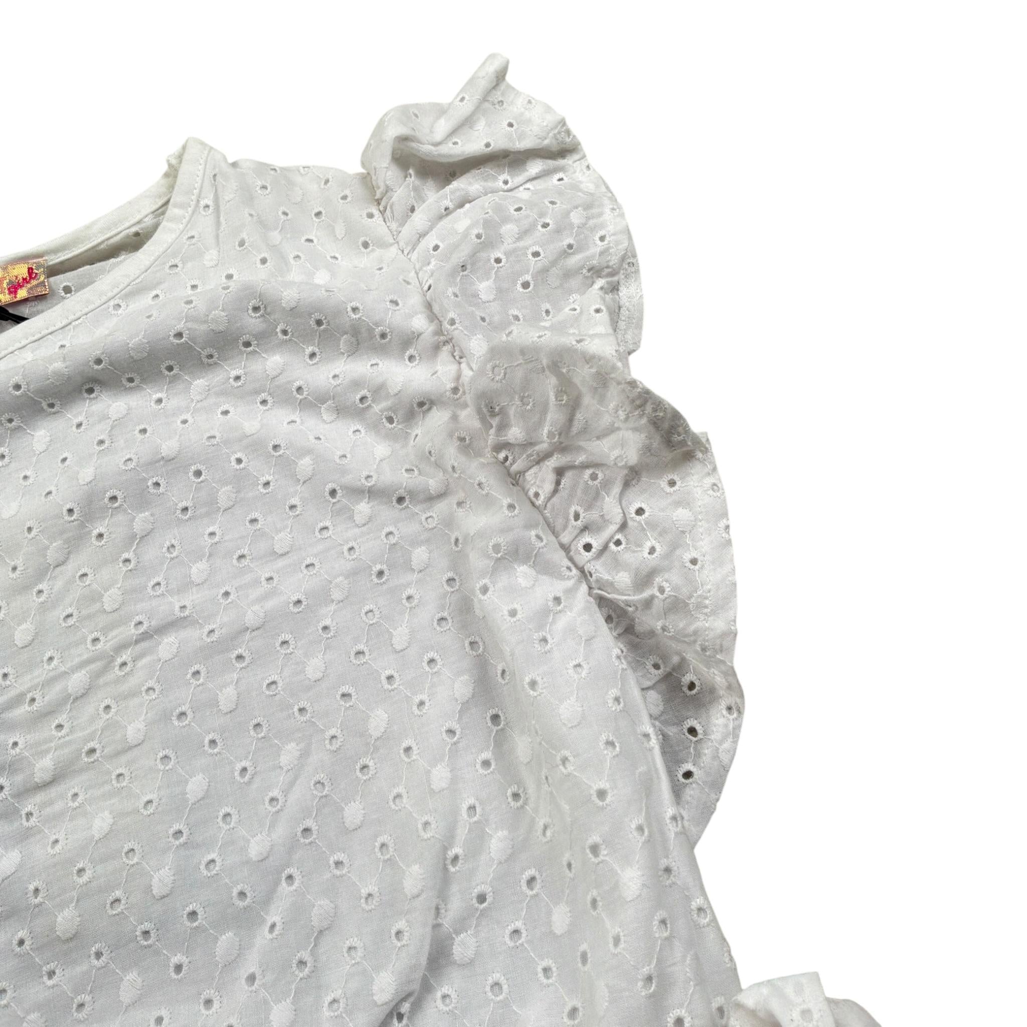 Shopart Top In Pizzo tinta unita Bianco per Bambina 023023 BIANCO SHOPART 