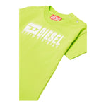 Diesel T-Shirt Girocollo Tinta Unita con Stampa per Bambino K00569J VERDE DIESEL 