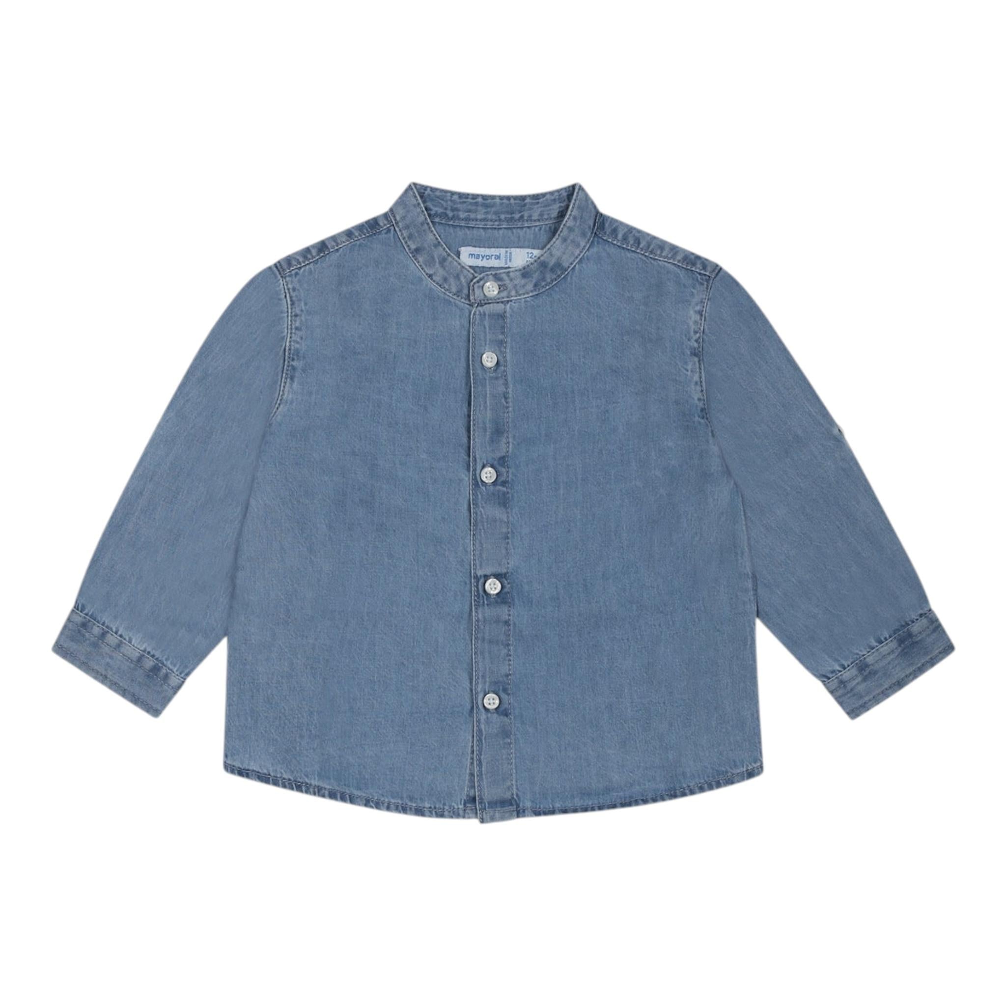 Mayoral Camicia In Denim con Collo Coreano per Neonato 1118 BLU MAYORAL 