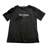 Balmain T-Shirt Girocollo Tinta Unita con Stampa per Neonato BV8581 NERO BALMAIN 