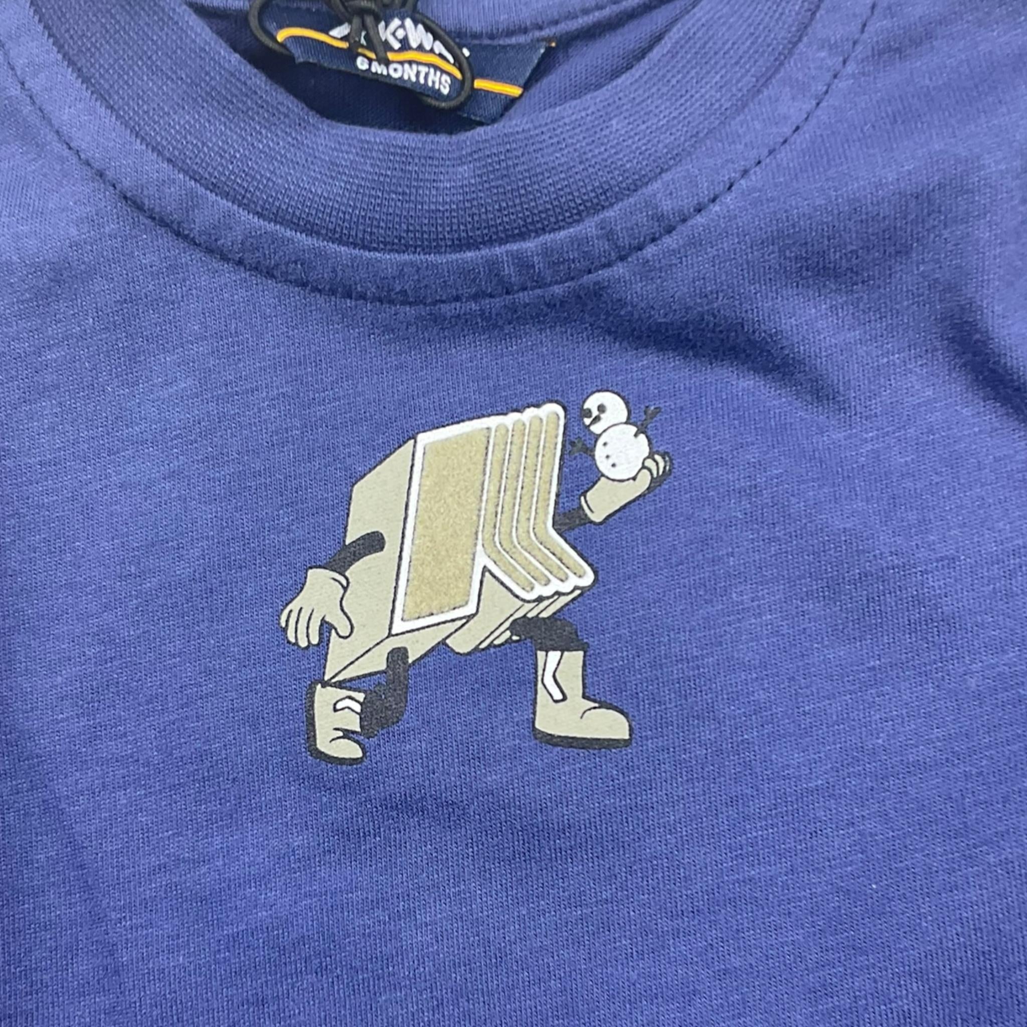 K-WAY shirt tinta unita girocollo con stampa Blu per Neonato K81513W BLU K-WAY 