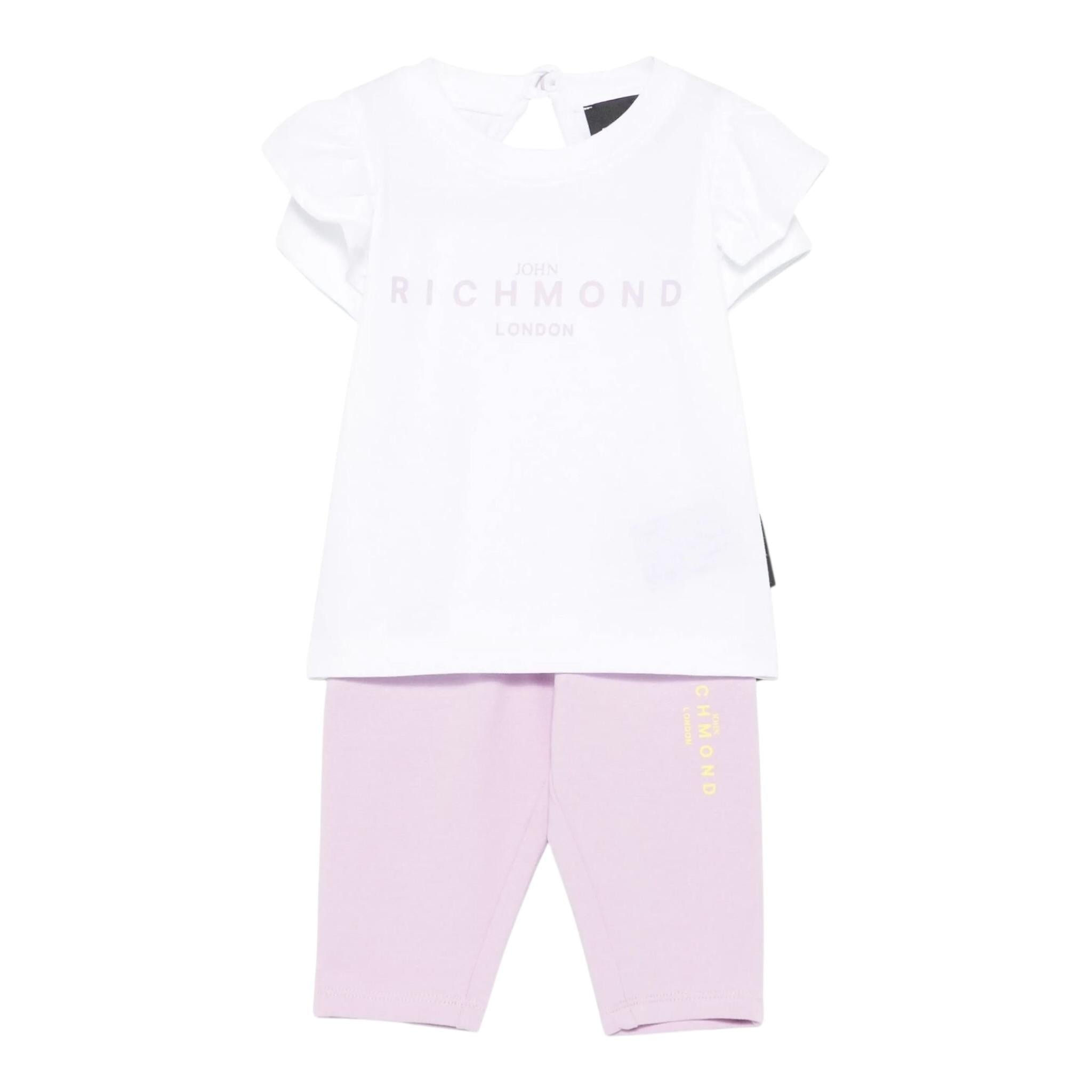 John Richmond Completo 2 Pezzi T-Shirt-Leggins per Bambina RIP250008CJ BIANCO/LILLA JOHN RICHMOND 