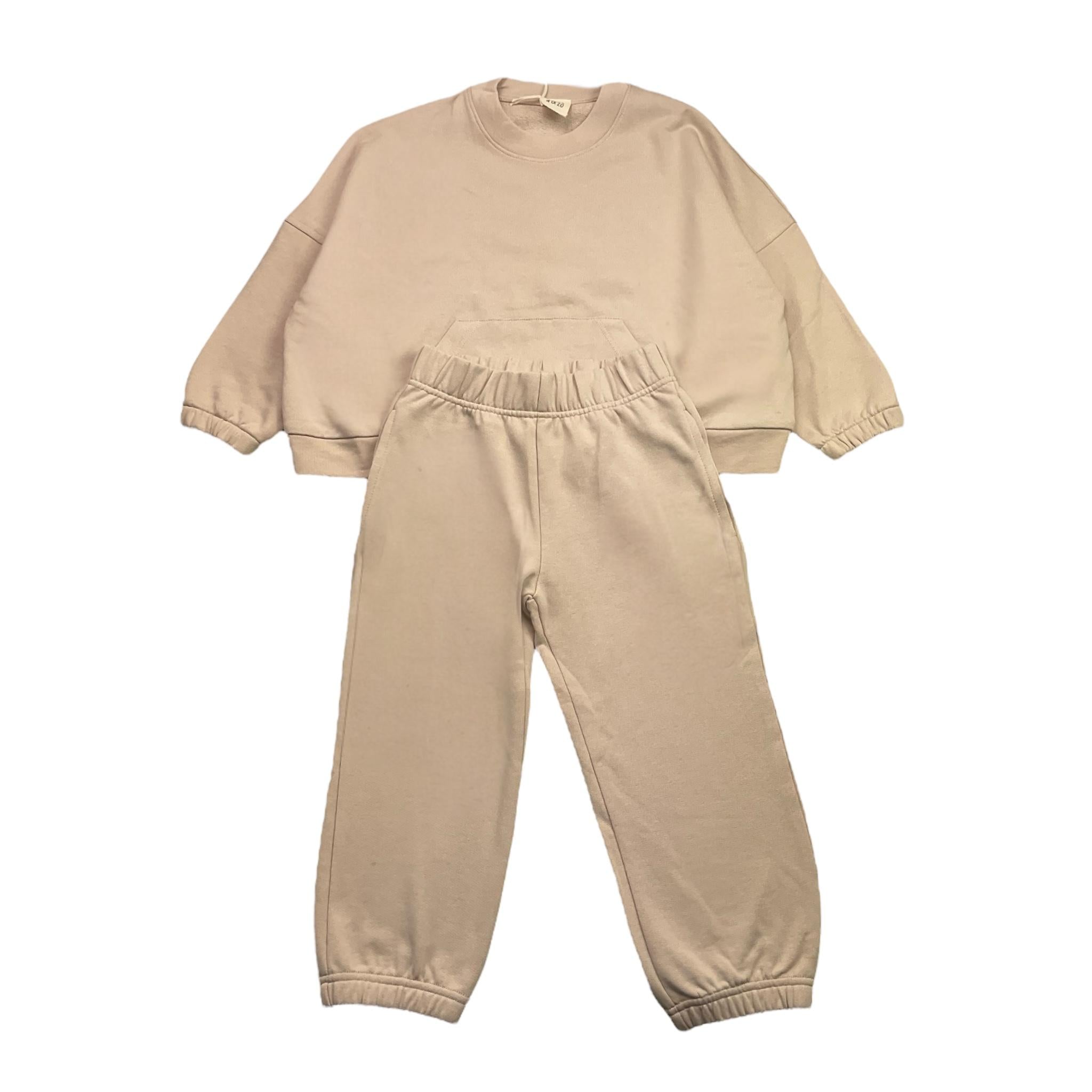 Caffe' D'Orzo Completo 2 Pezzi Tinta Unita Felpa-Pantalone per Bambina ZW4A30 BEIGE CAFFE' D'ORZO 