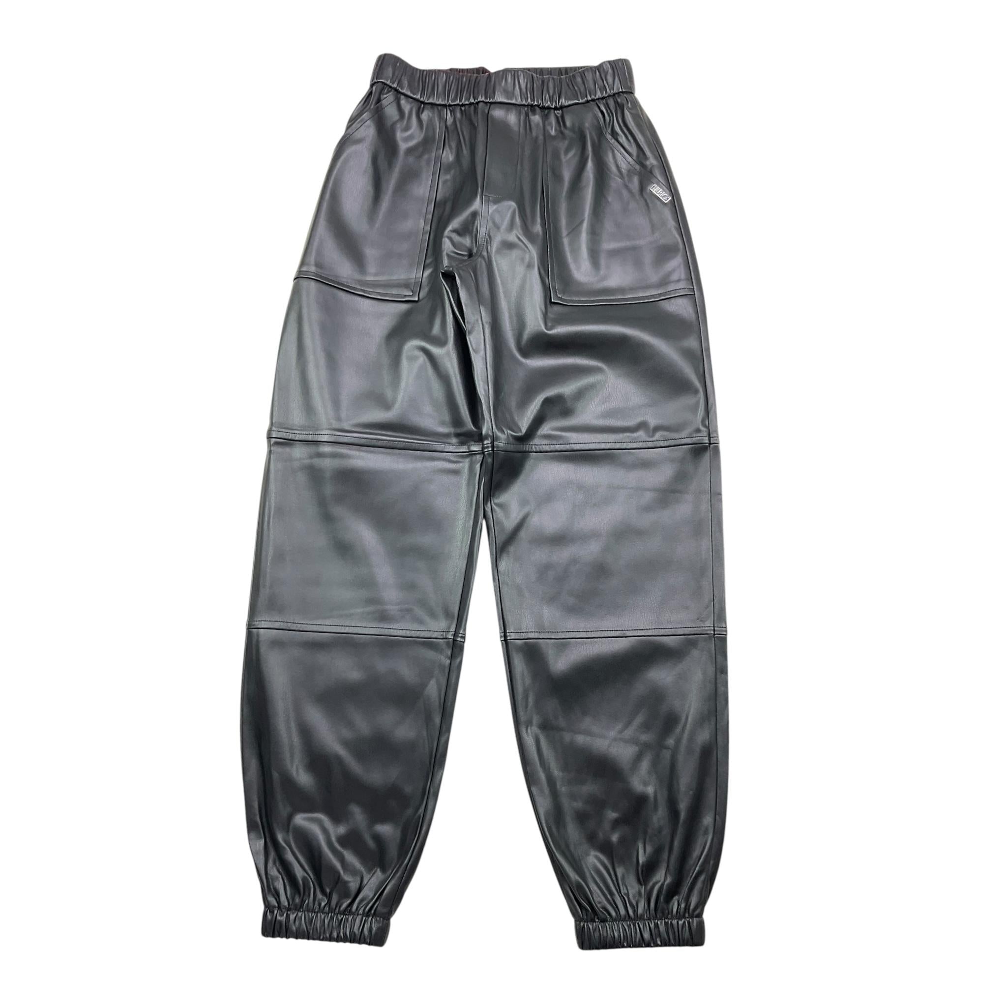LIU JO pantalone in ecopelle tinta unita con elastico in vita Nero per Bambina GF4056X NERO LIU JO 