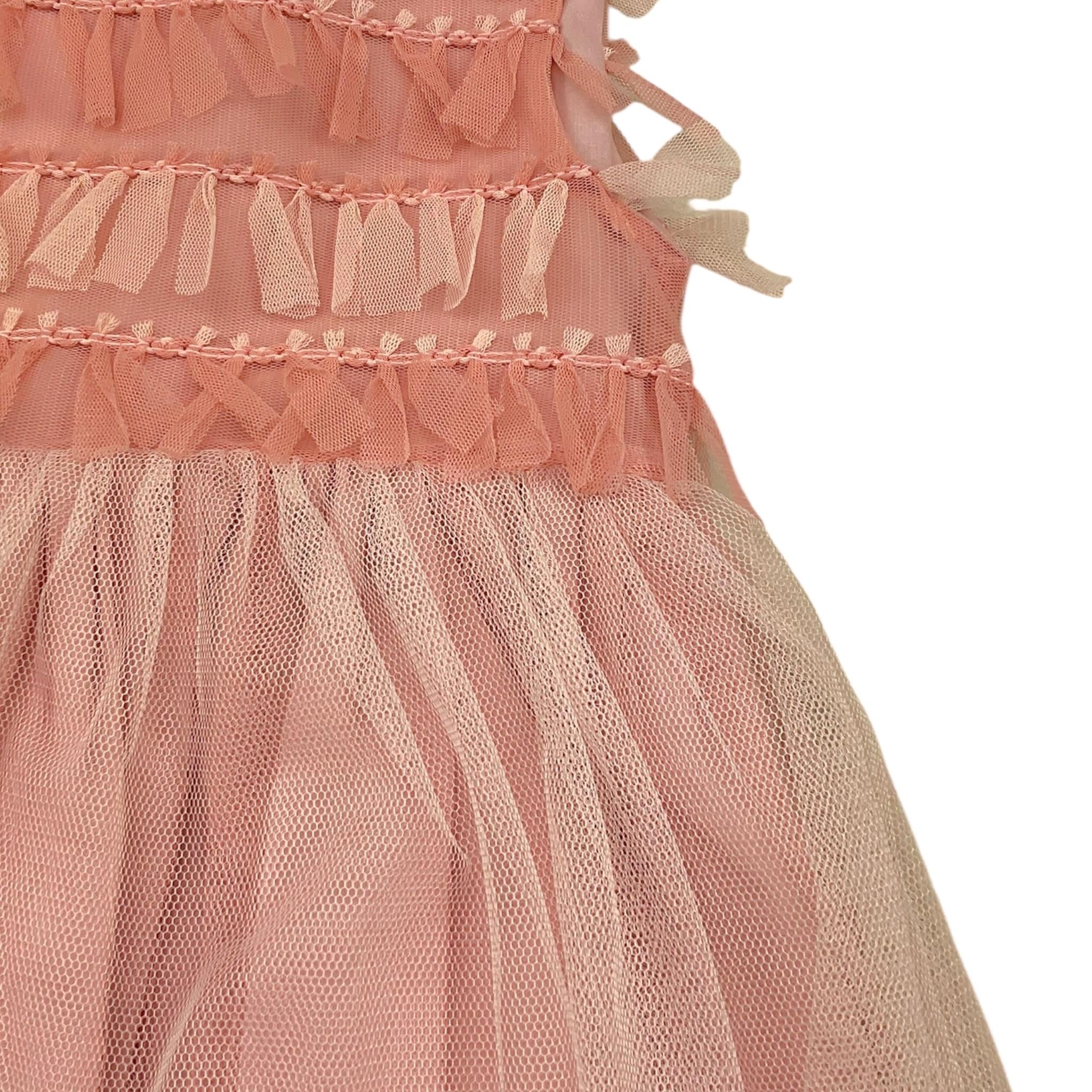 Magil Abito Cerimonia Tinta Unita Giromanica In Tulle per Neonata ZM20055 ROSA MAGIL 