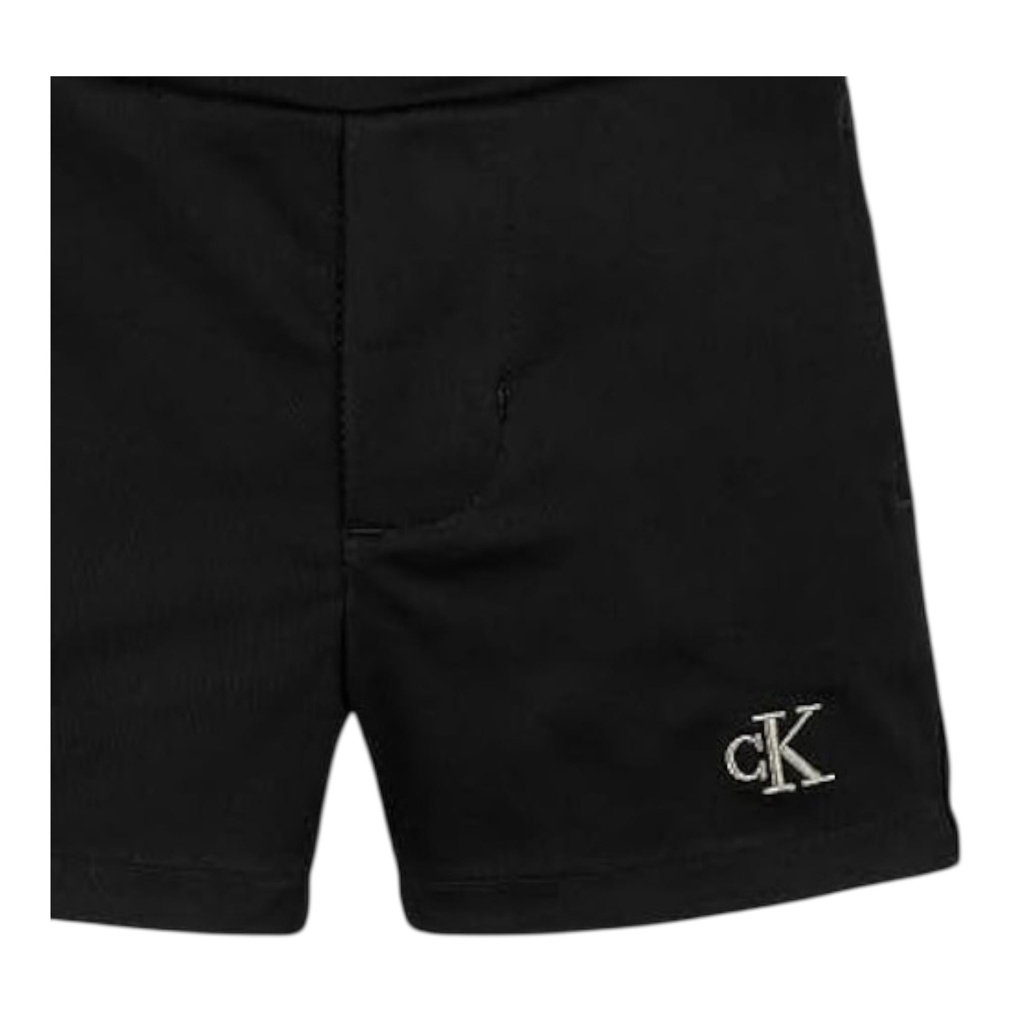 Calvin Klein Short Tinta Unita con Elastico In Vita per Bambina IN0IN00317XJ NERO CALVIN KLEIN 