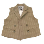Mood_One Gilet Tinta Unita con Fantasia A Righe per Bambino BGILET FANGO MOOD_ONE 
