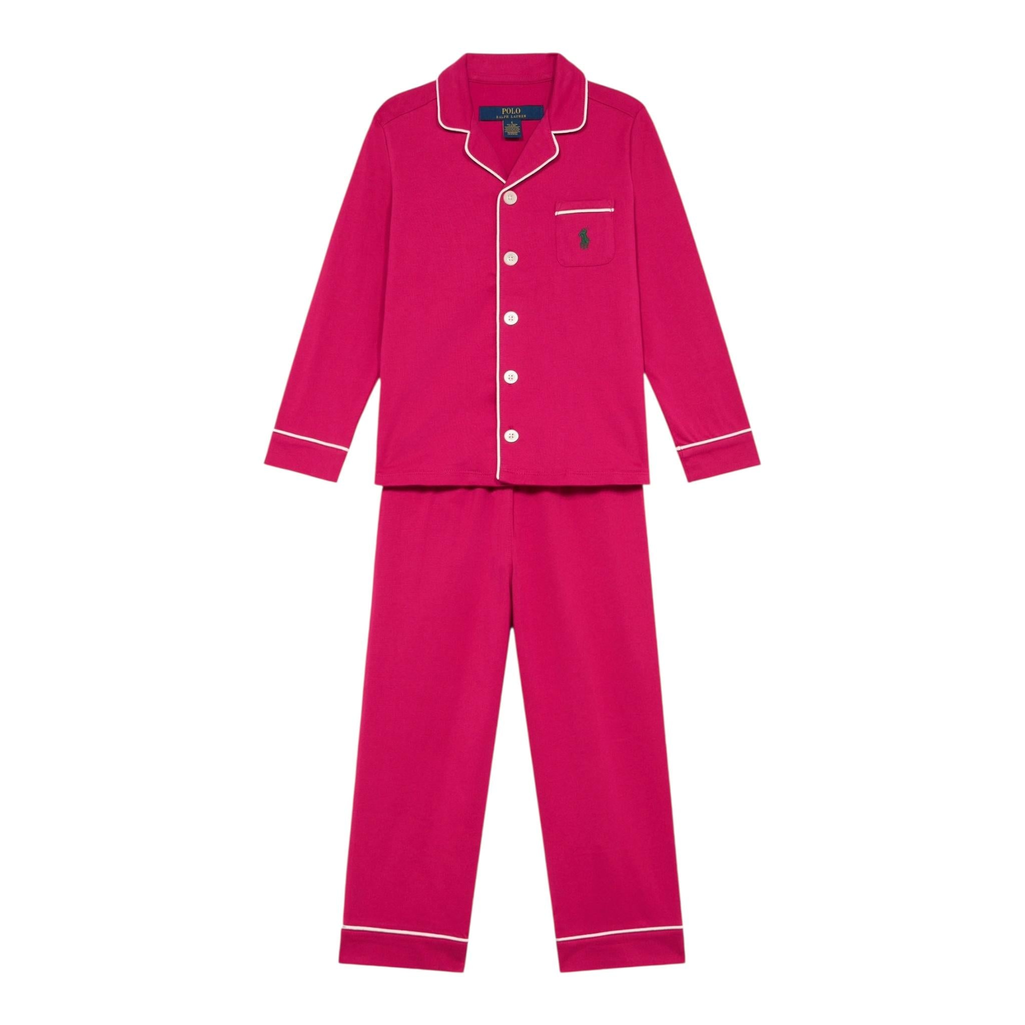 Ralph Lauren Completo 2 Pezzi Pigiama Shirt-Pantalone per Bambina 4P0279 FUXIA RALPH LAUREN 