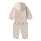 Minibanda Completo 2 Pezzi Felpa con Zip-Pantalone per Neonata 3B744 BEIGE MINIBANDA 