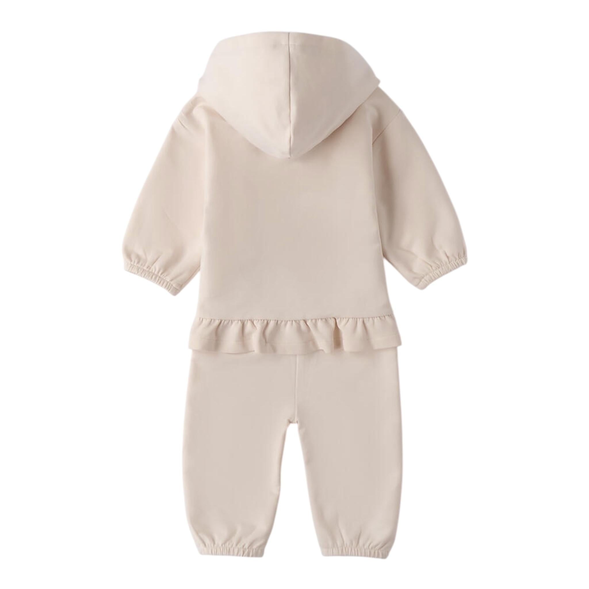 Minibanda Completo 2 Pezzi Felpa con Zip-Pantalone per Neonata 3B744 BEIGE MINIBANDA 