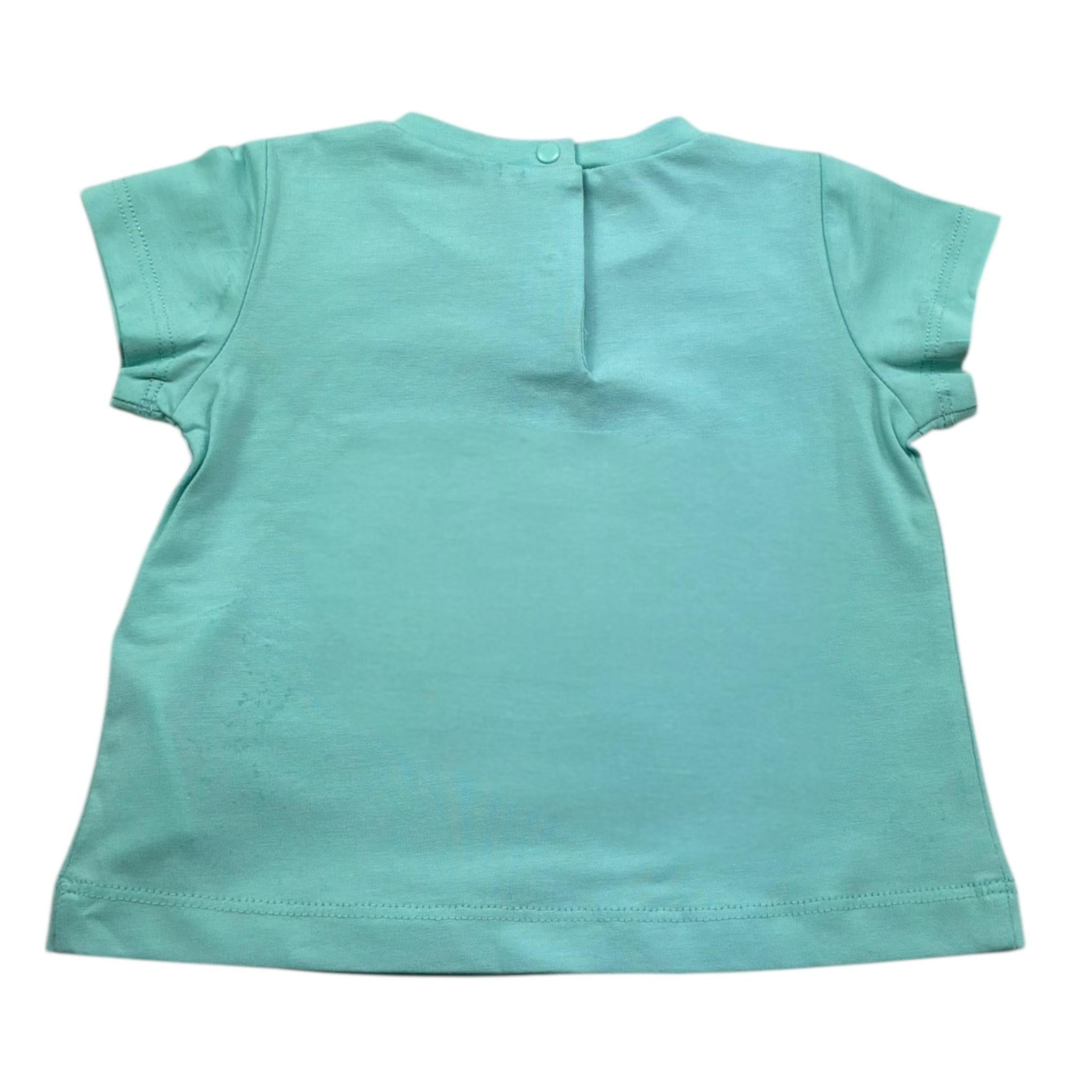 Liu Jo T-Shirt Girocollo Tinta Unita con Brillantini per Neonata HA5037 VERDE ACQUA LIU JO 