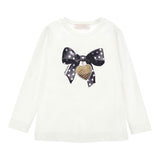Monnalisa Shirt Girocollo Tinta Unita con Stampa per Bambina 19D612J BIANCO MONNALISA 