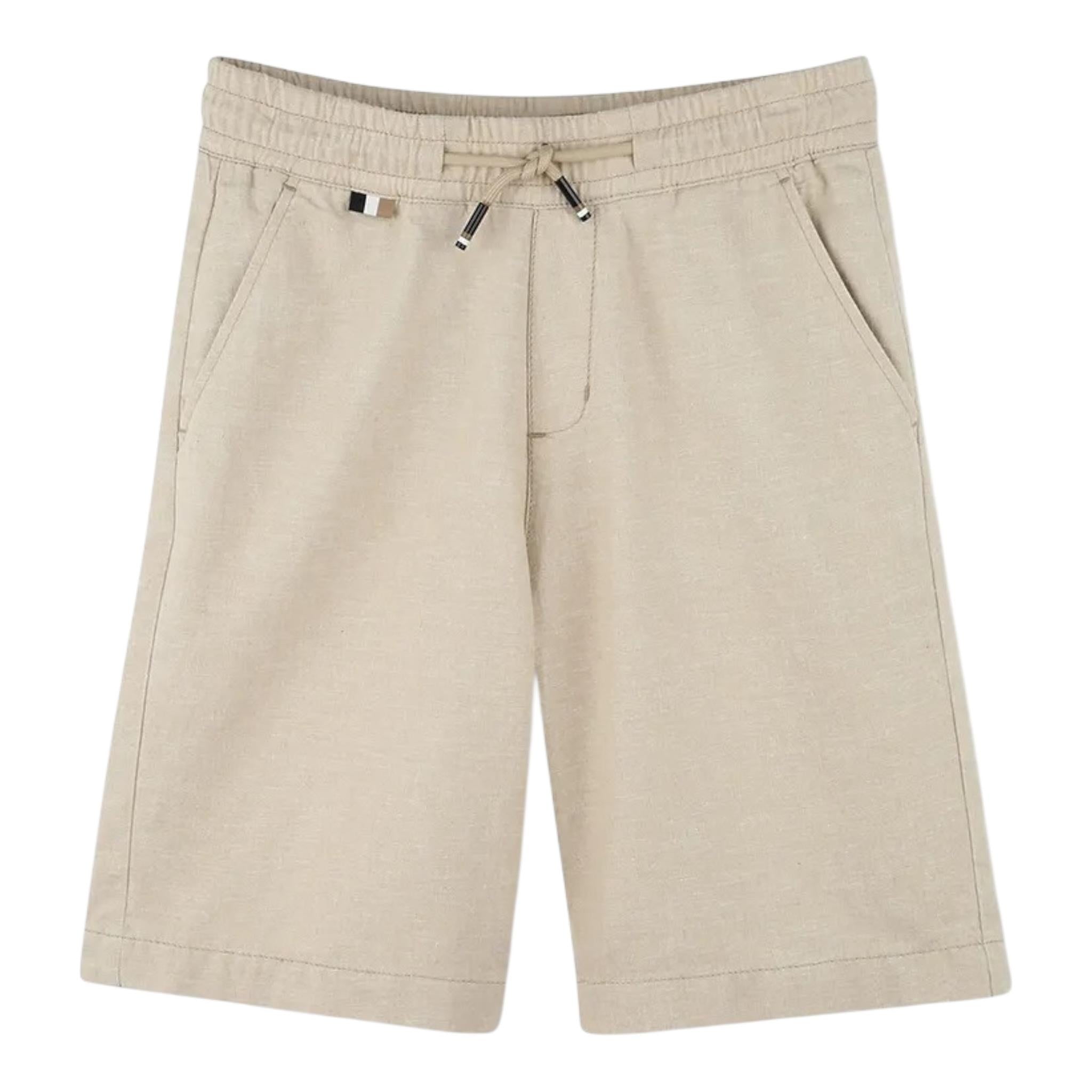 Boss Bermuda Tinta Unita con Elastico In Vita per Neonato J52082XX BEIGE BOSS 