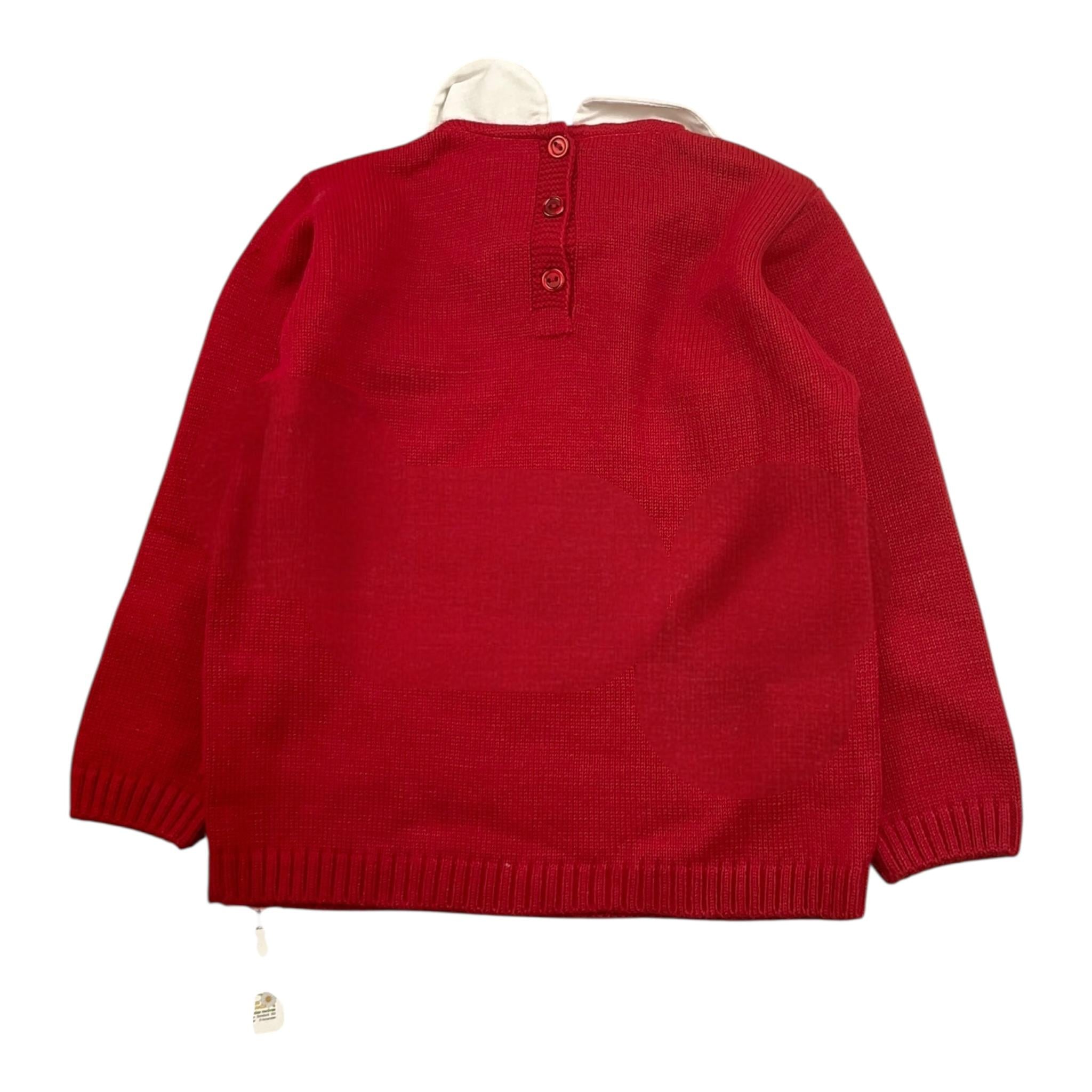 GRANLEI maglia tinta unita e con colletto stampa renne Rosso per Neonato 2425 ROSSO GRANLEI 