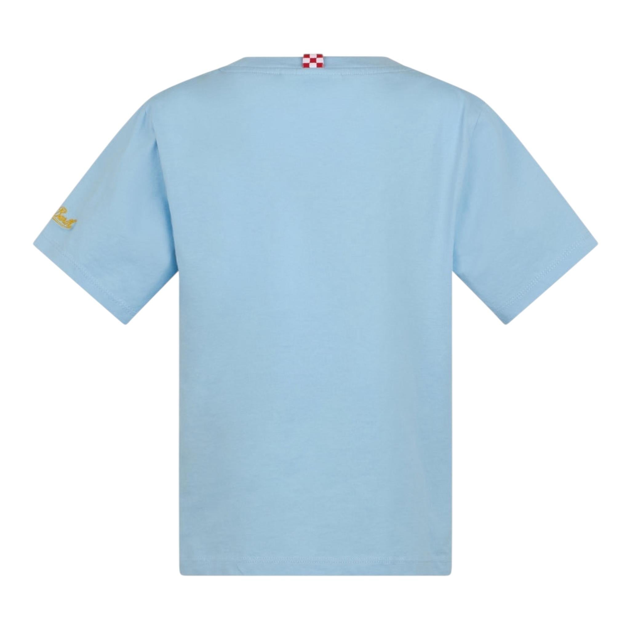 Saint Barth T-Shirt Girocollo Tinta Unita con Stampa per Bambino TSH000102180F CELESTE SAINT BARTH 