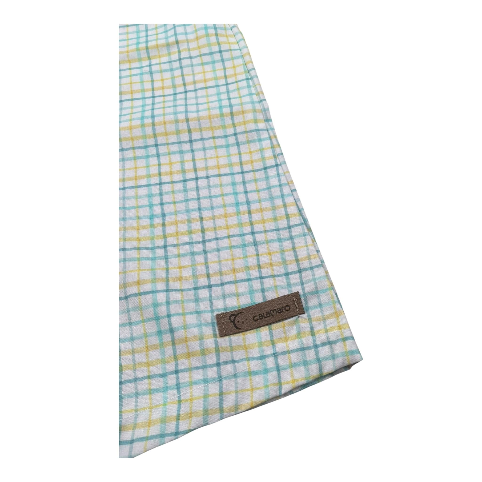 Calamaro Salopette Fantasia Quadri per Neonato 32477 BIANCO CALAMARO 