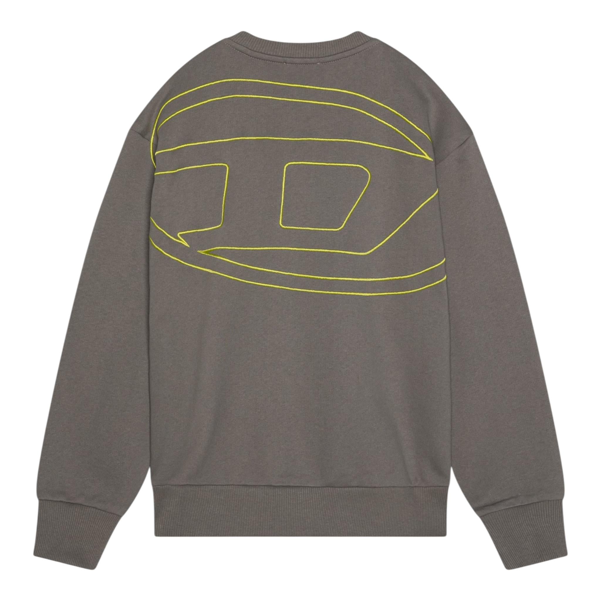 Diesel Felpa Chiusa Girocollo Tinta Unita con Logo per Bambino J02274X VERDE DIESEL 