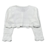 J.O. Milano Coprispalle Tinta Unita con Ricami per Neonata 573X1 BIANCO J.O. MILANO 