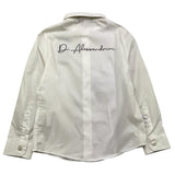 DANIELE ALESSANDRINI camicia manica lunga tinta unita con stampa logo Panna per Bambino 1231C00030 PANNA DANIELE ALESSANDRINI 