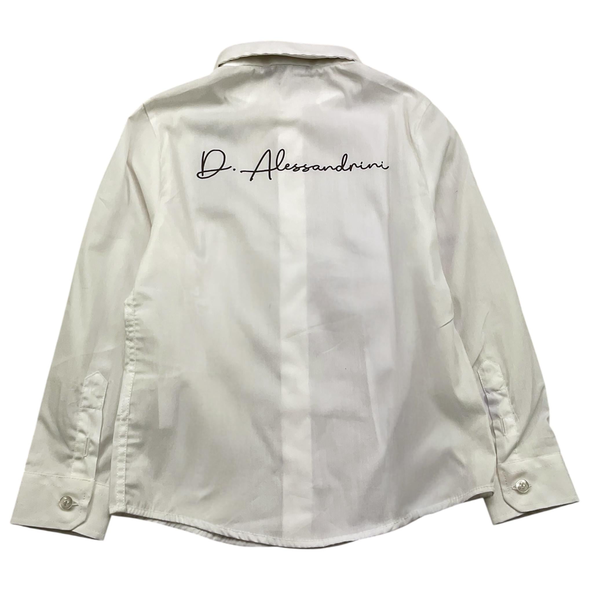DANIELE ALESSANDRINI camicia manica lunga tinta unita con stampa logo Panna per Bambino 1231C00030 PANNA DANIELE ALESSANDRINI 