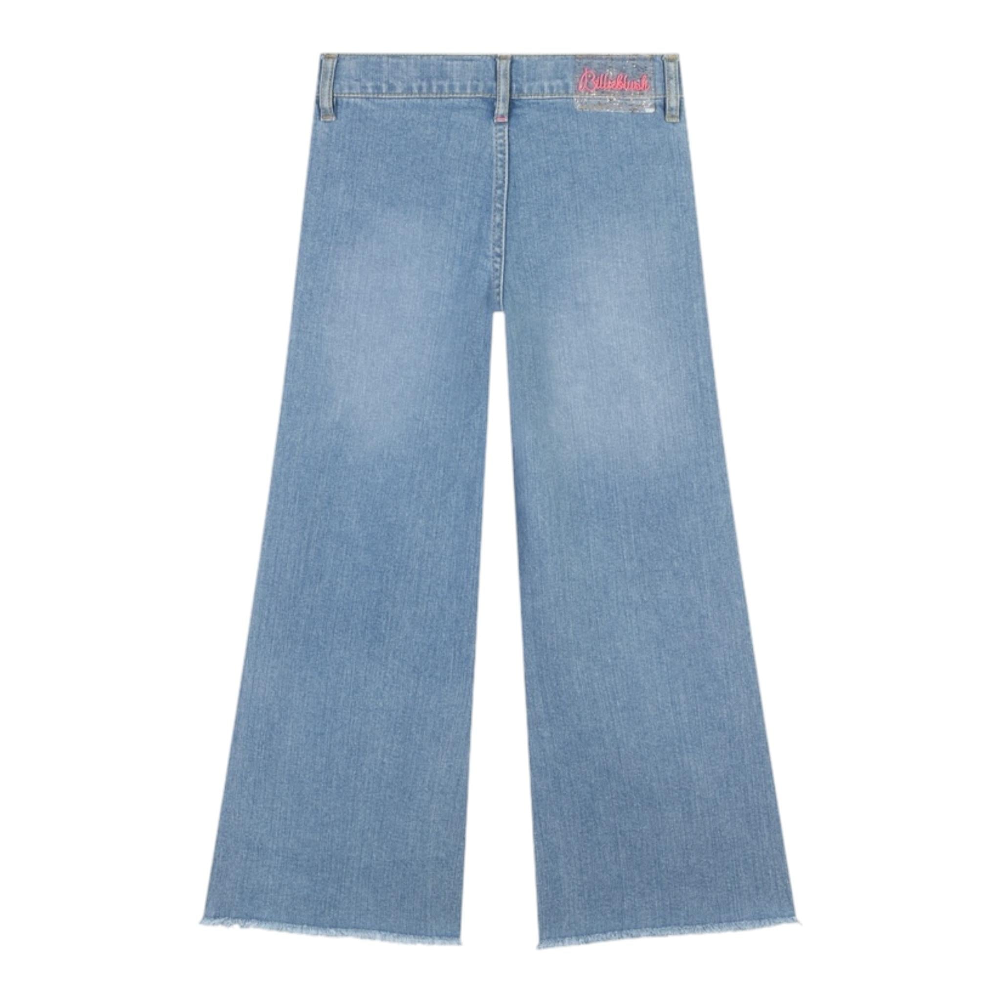 BillIEBLUSH jeans tinta unita con paillettes Azzurro per Bambina U20454 AZZURRO BillIEBLUSH 