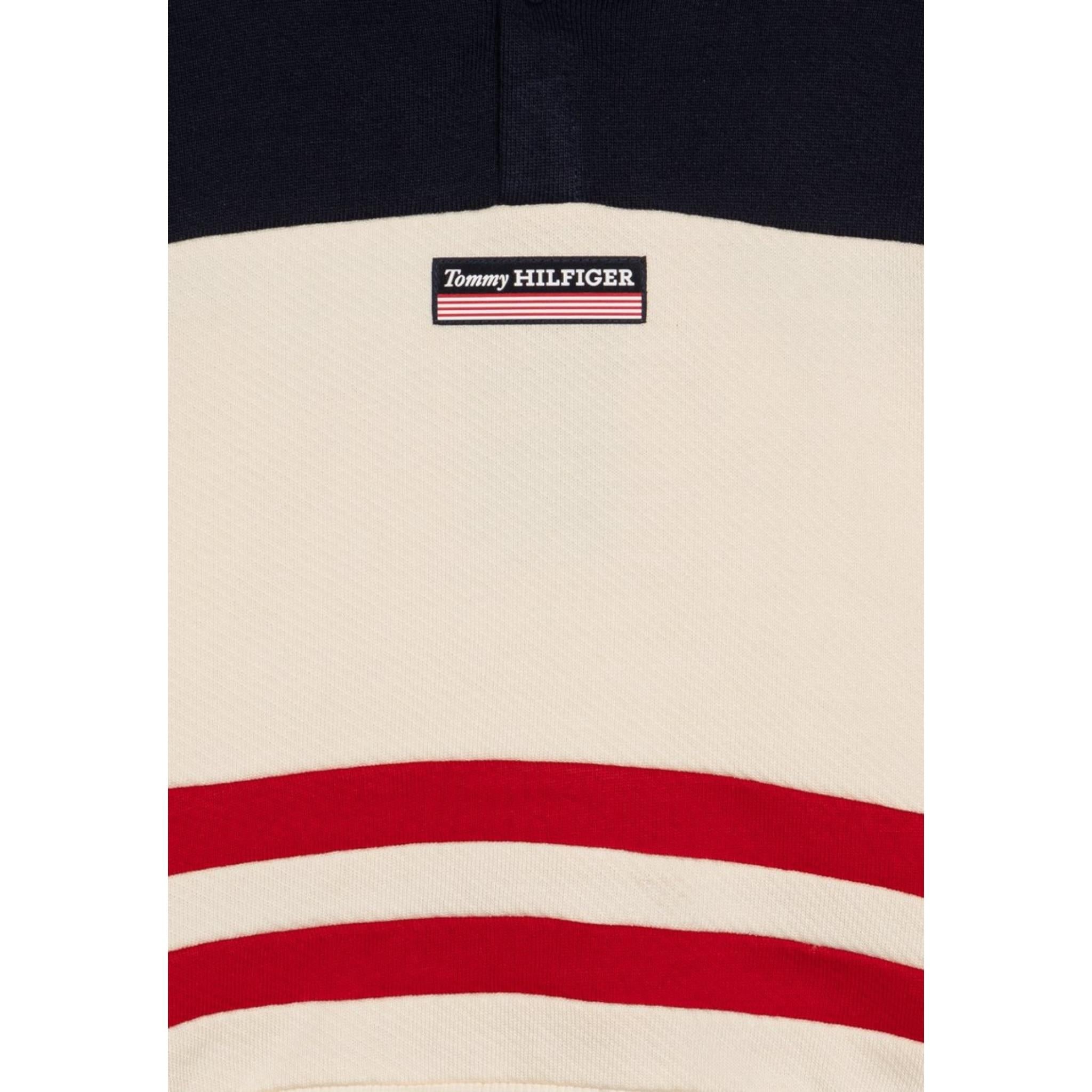 Tommy Hilfiger Felpa Multicolor con Cappuccio E Stampa per Bambino KB0KB09584 BEIGE TOMMY HILFIGER 