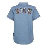 John Richmond Camicia In Denim Mezza Manica con Bottoni per Bambino RBP25158CE AZZURRO JOHN RICHMOND 