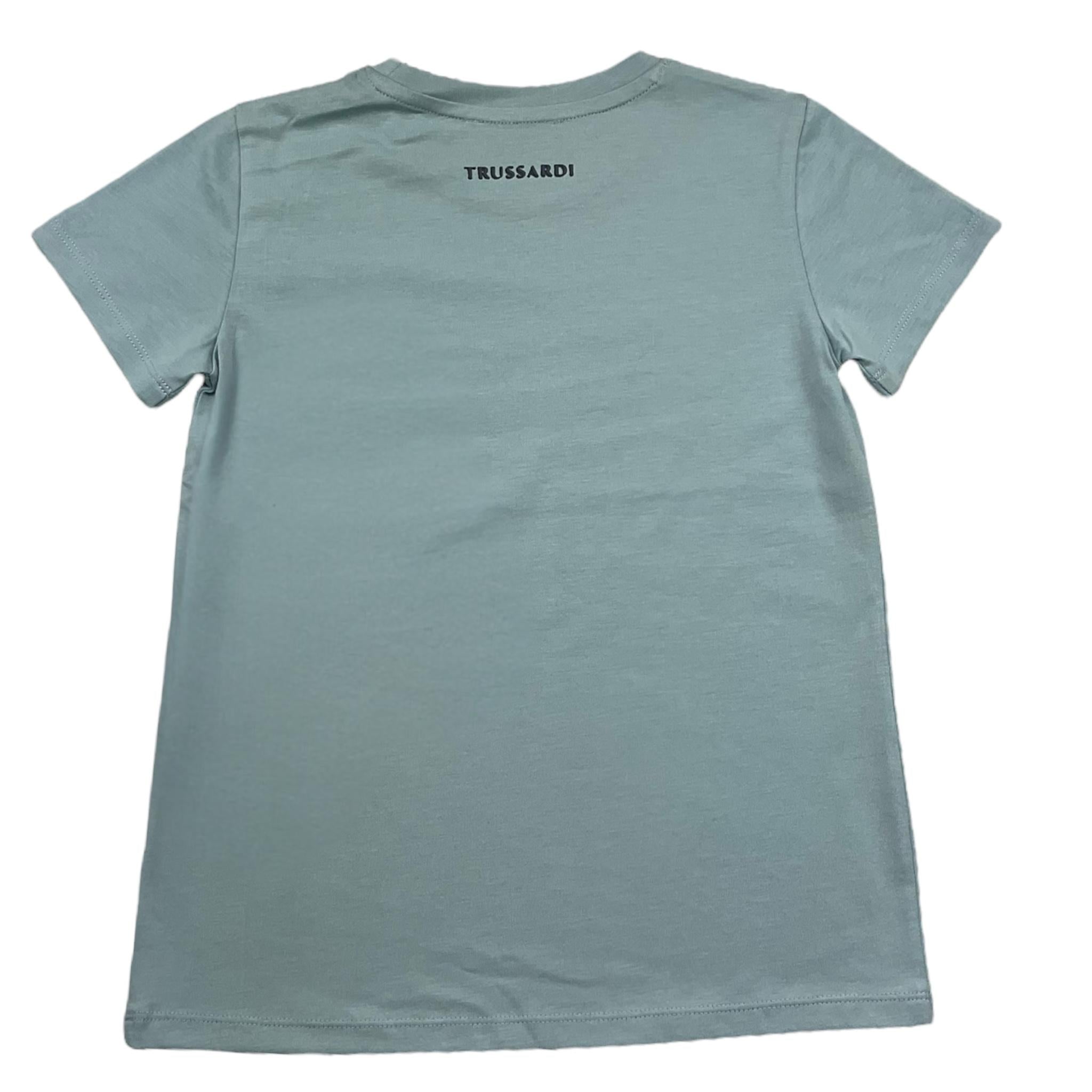 TRUSSARDI t-shirt girocollo tinta unita Azzurro per Bambino TGA25039 AZZURRO TRUSSARDI 