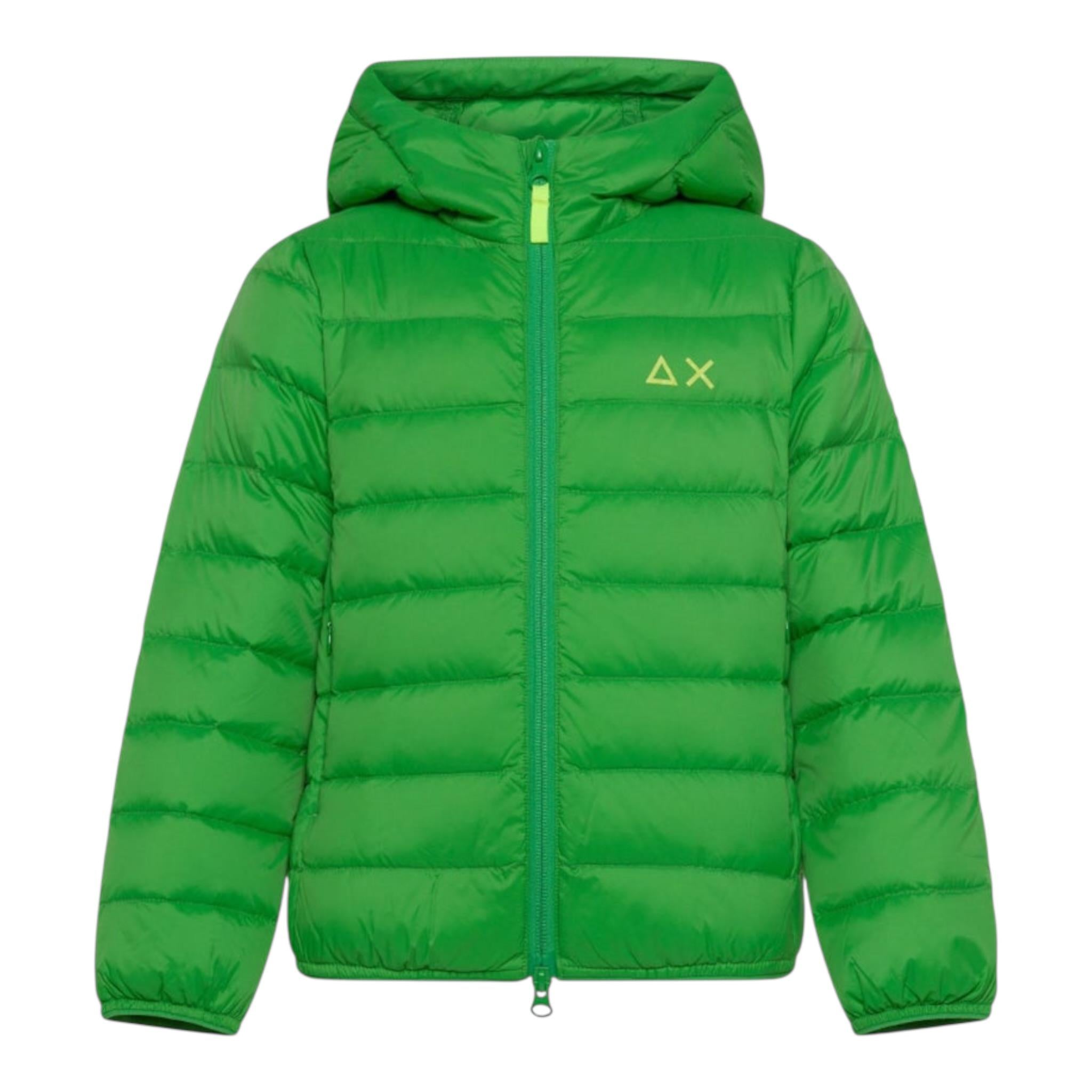 Sun68 Giubbino Tinta Unita con Cappuccio per Bambino R44301 VERDE SUN68 