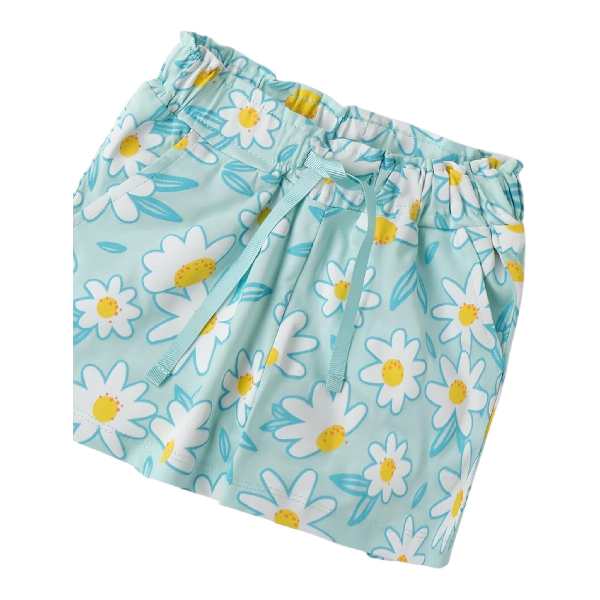 I Do Short Tinta Unita con Stampa Margherite per Neonata 4B546 AZZURRO I DO 