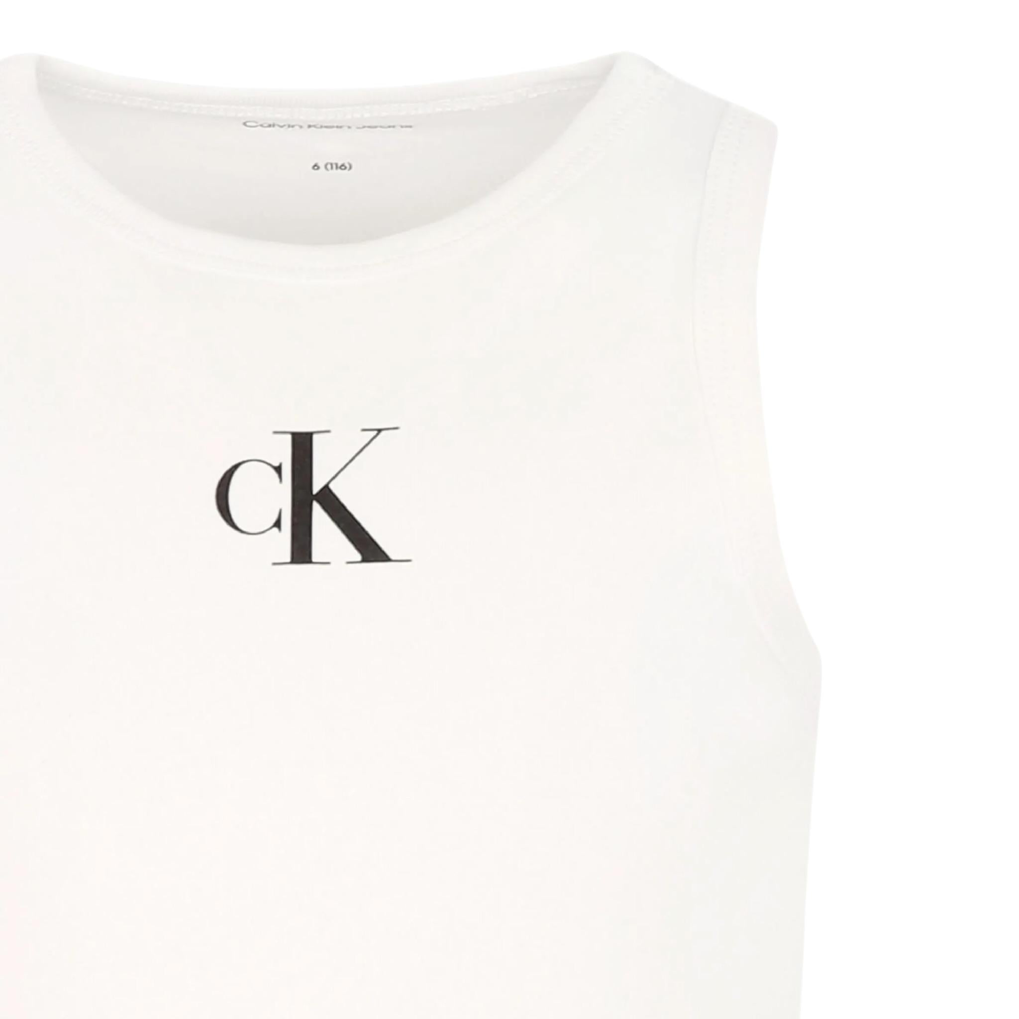 Calvin Klein Canotta Tinta Unita con Logo per Bambina IG0IG02435XX PANNA CALVIN KLEIN 