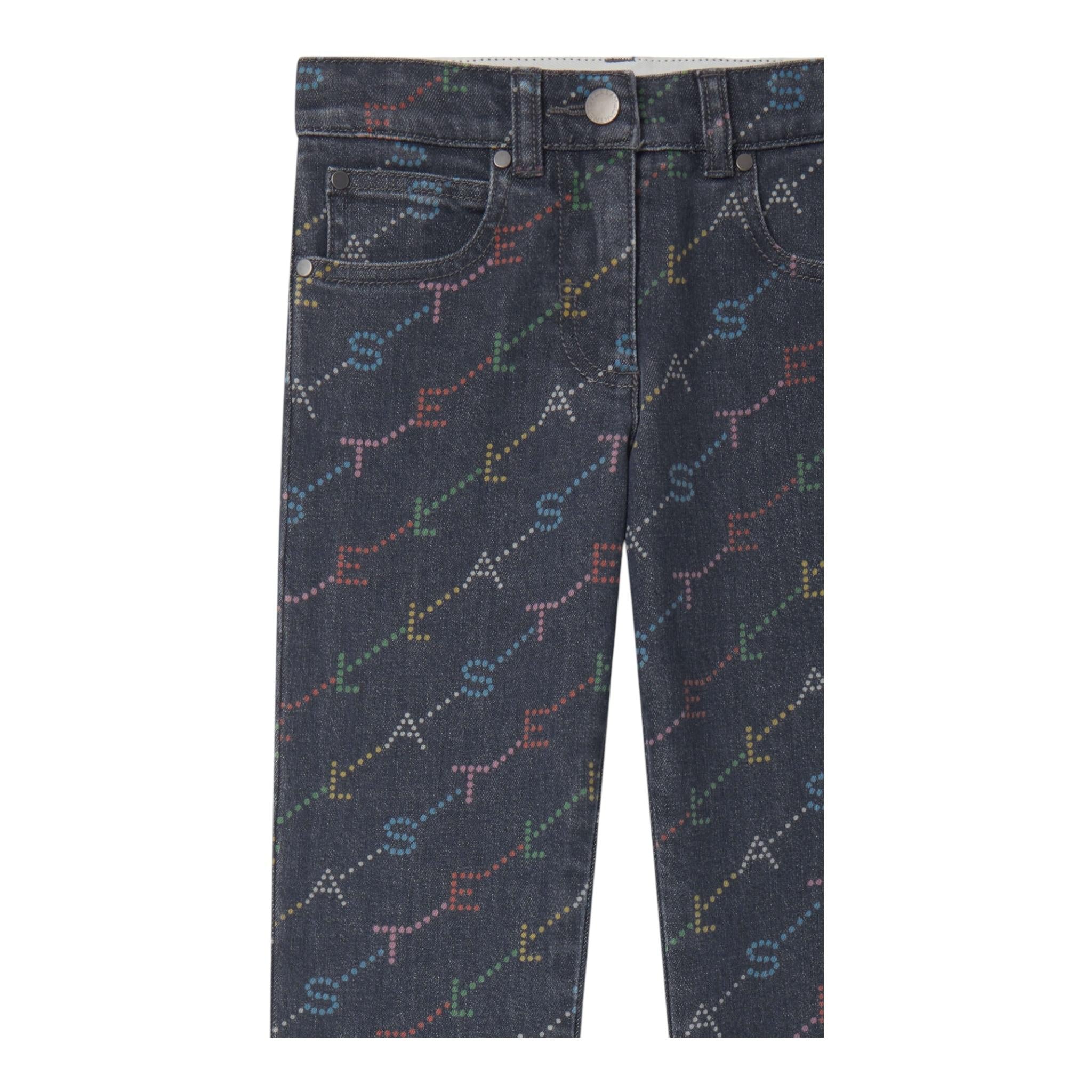STELLA McCARTNEY jeans tinta unita cn stampa logo Blu per Bambina TV6D00 BLU STELLA McCARTNEY 