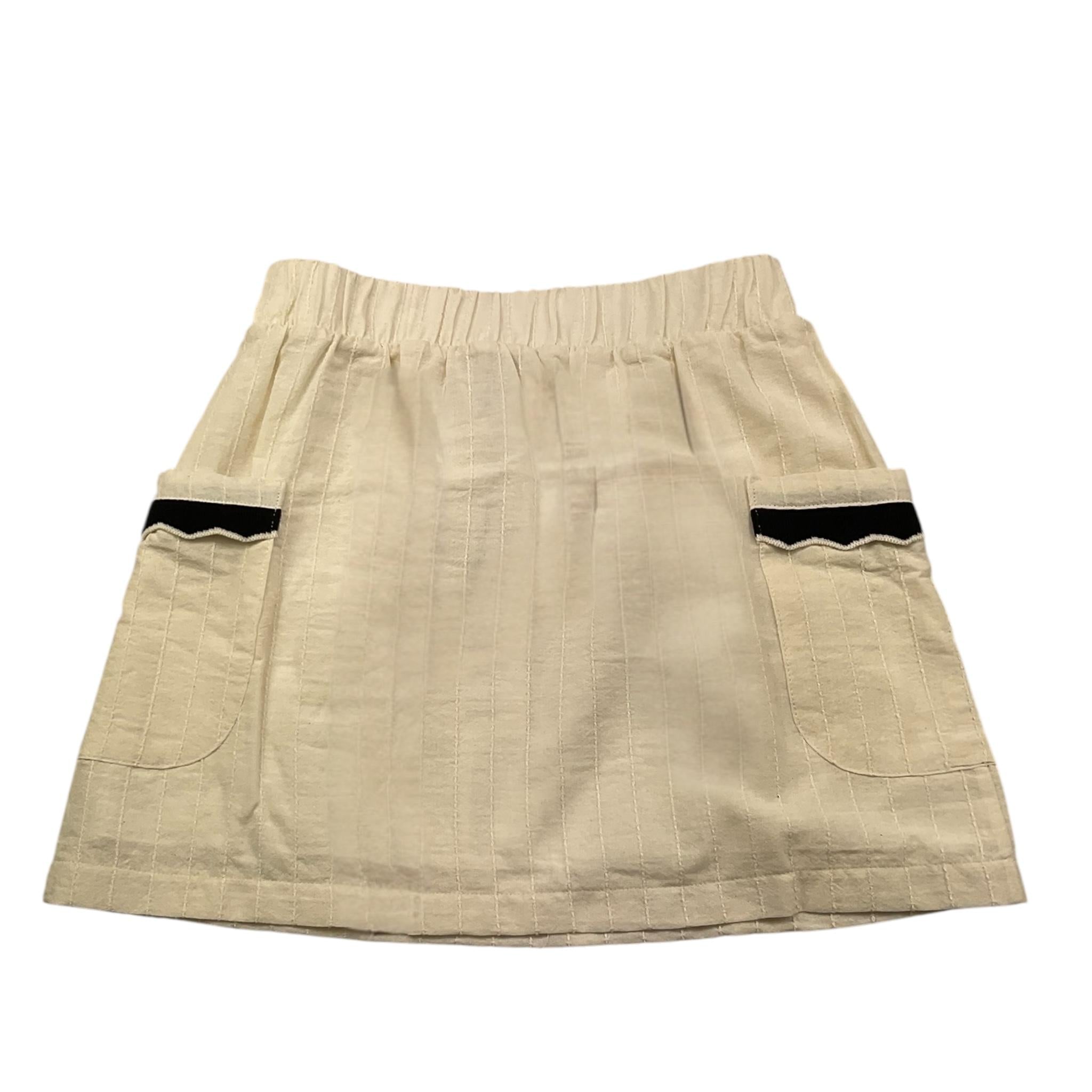 Dixie Gonna Tinta Unita con Elastico In Vita per Bambina GB51081G74 PANNA DIXIE 