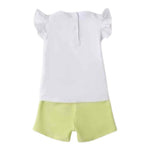 Sarabanda Completo 2 Pezzi T-Shirt-Shorts per Neonata 0B349 BIANCO/VERDE SARABANDA 