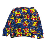 Mousse Felpa Tinta Unita con Cappuccio E Stampa per Bambino PIKAMARIOF BLU MOUSSE 