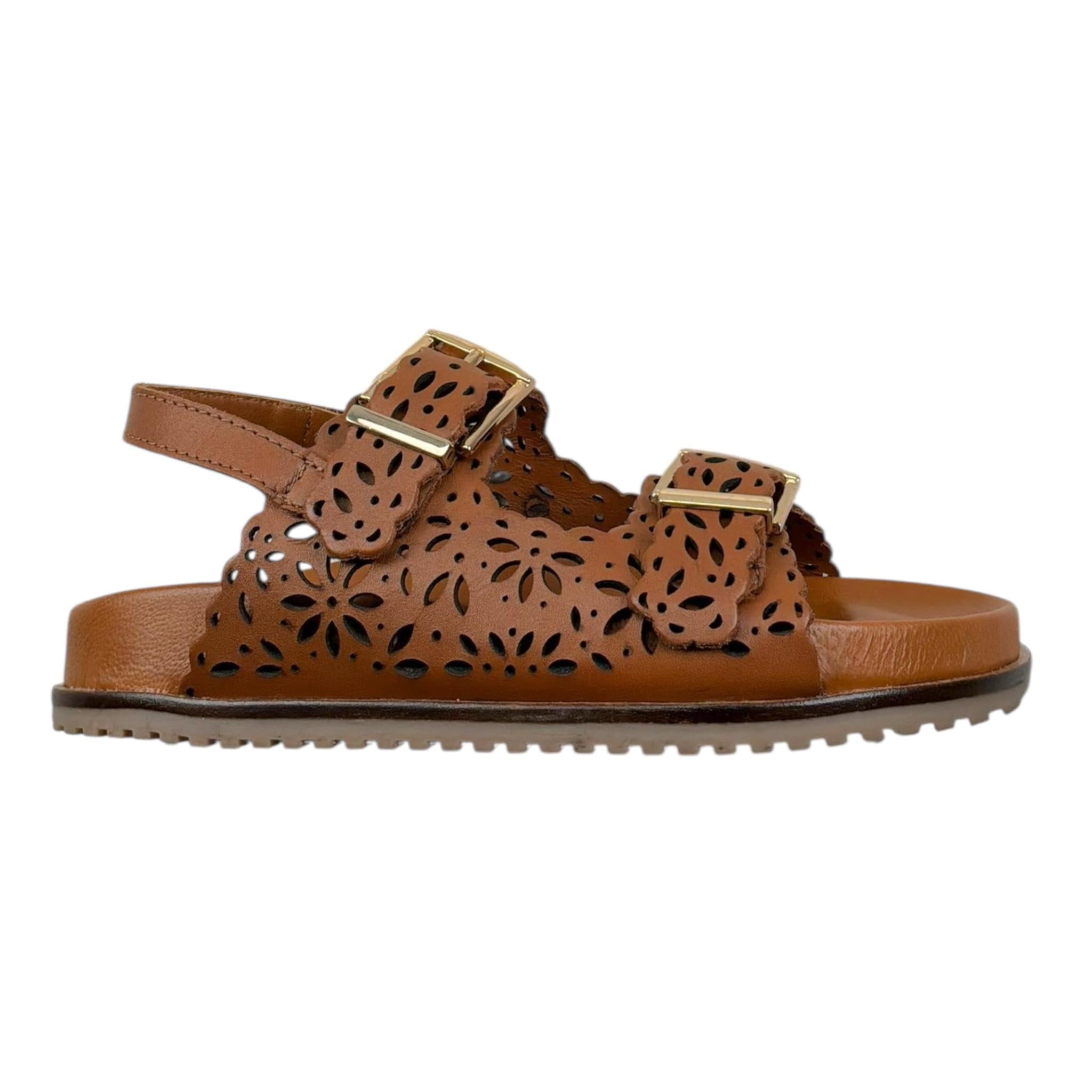 Twinset Sandalo Tinta Unita Traforato per Bambina 251GJ046 MARRONE TWINSET 