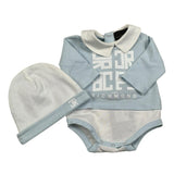 John Richmond Body Manica Lunga Tinta Unita con Cappello per Neonato RLP26002TU AZZURRO JOHN RICHMOND 