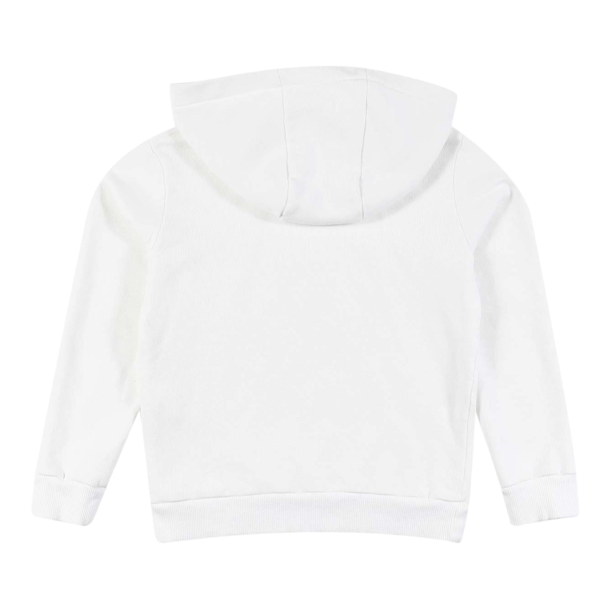 NUPKEET felpa chiusa con cappuccio tinta unita con stampa logo Bianco per Bambino 4DNK315 BIANCO NUPKEET 