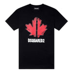 Dsquared2 T-Shirt Girocollo Tinta Unita con Stampa per Bambino DQ0702 NERO DSQUARED2 