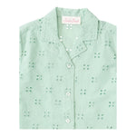 Saint Barth Camicia Mezza Manica Tinta Unita In Pizzo Sangallo per Bambina EVL0001 VERDE ACQUA SAINT BARTH 