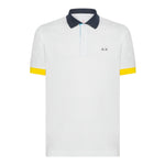 Sun68 Polo Mezza Manica Tinta Unita con Colletto In Contrasto per Bambino A34315 BIANCO SUN68 